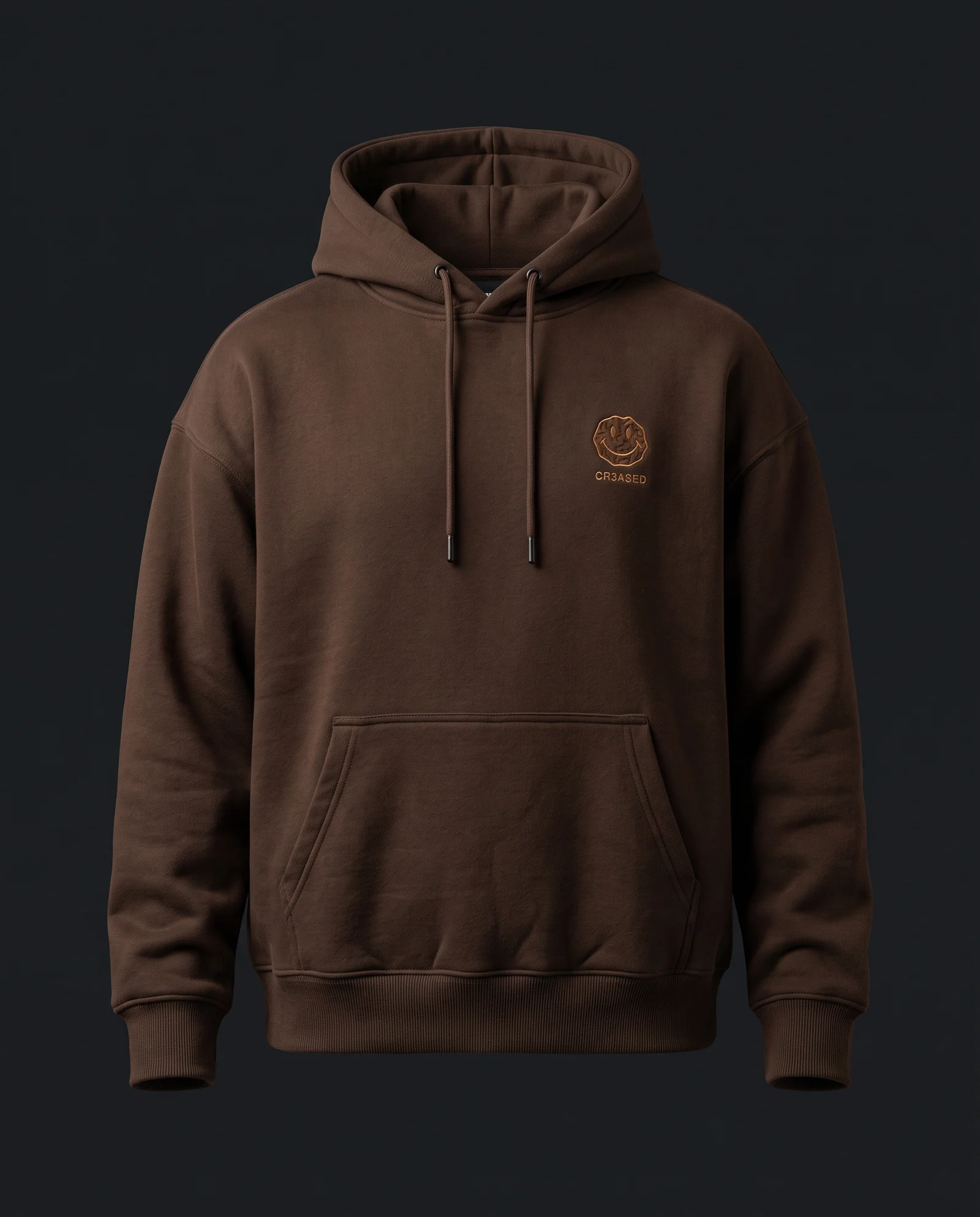 Puff Logo Hoodie — Mocha, front