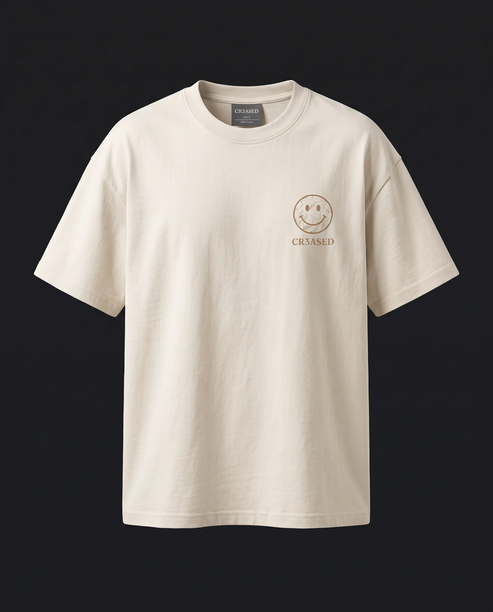 Puff Logo Tee — Bone, front