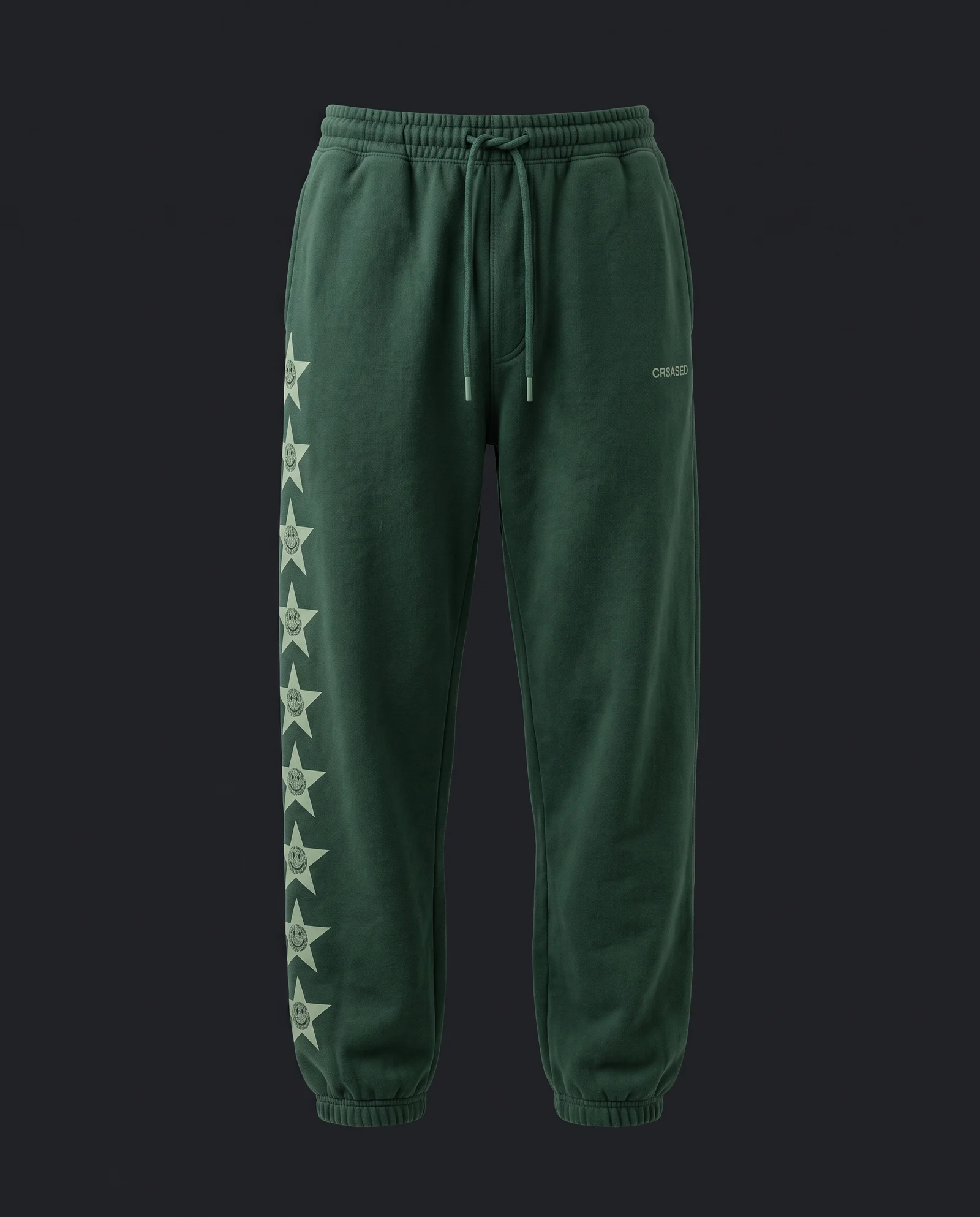 Star Sweatpants — Forest, front